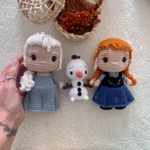 Elsa, Anna e Olaf - Receita de Amigurumi em PDF