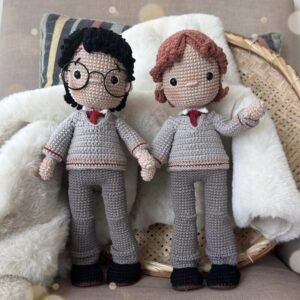 Harry Potter e Ron Weasley - Receita de amigurumi em PDF