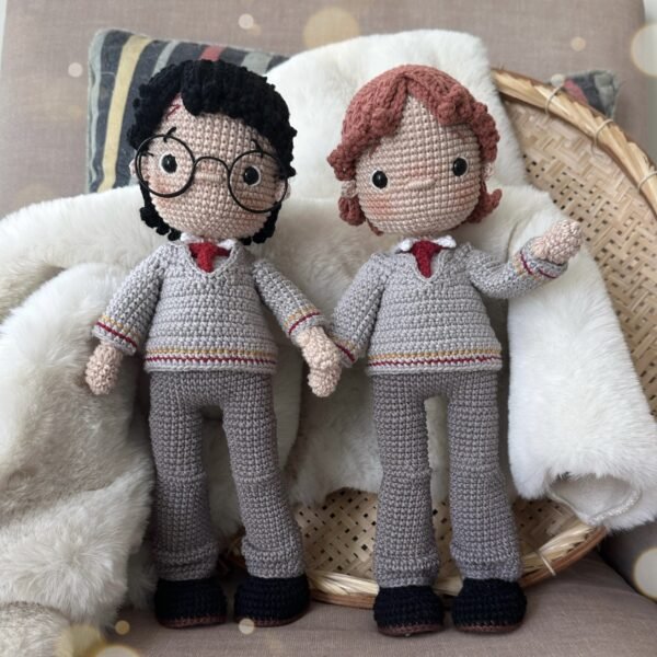 Harry Potter e Ron Weasley - Receita de amigurumi em PDF